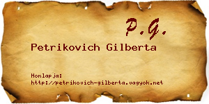 Petrikovich Gilberta névjegykártya